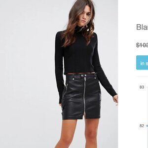 Blank nyc fake leather mini skirt